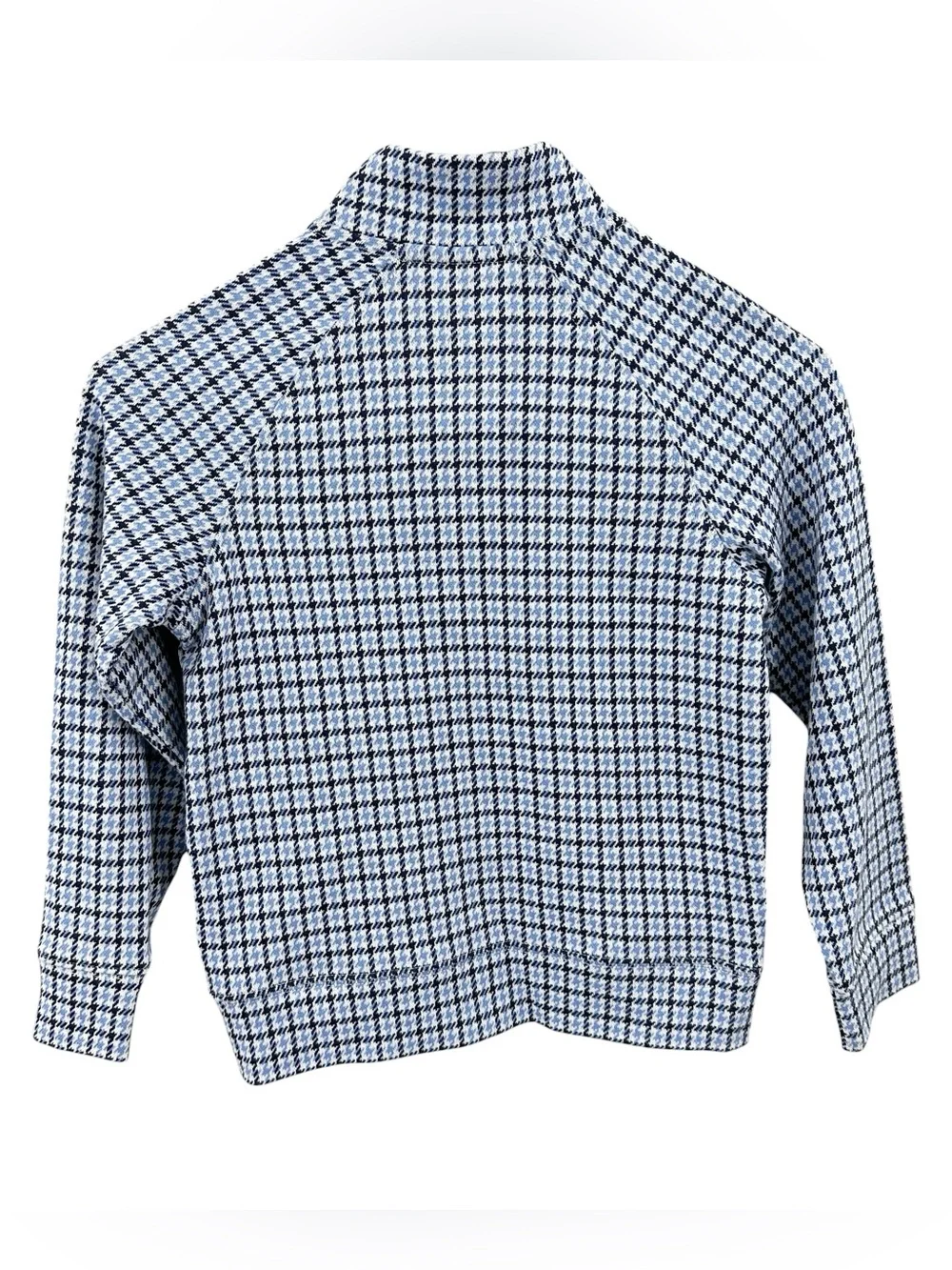 New JANIE & JACK Boys Jacket Houndstooth Jacquard Zip Blue White